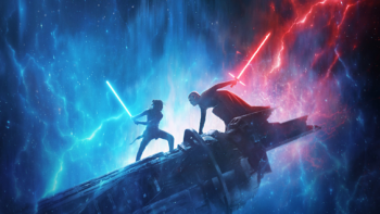 Rey battle Kylo Ren in "Star Wars Episode IX: The Rise of Skywalker" (2019)